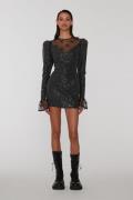 ROTATE Birger Christensen Twill Sequin Mini Dress Kvinde Black Korte K...