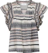 Neo Noir Jayla Stitch Print Top Kvinde Natural Toppe Str 40 - hos Maga...