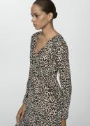 MANGO Leopard Gown Kvinde Light Beige Maxi Kjoler Str S - hos Magasin