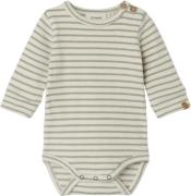 Lil' Atelier Nbmthoro LS Slim Body Stripe LIL Str 68 - Birch/seagrass ...