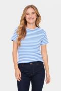 Saint Tropez Astersz SS Stripe Tshirt Kvinde Ultramarine Kortærmede T-...