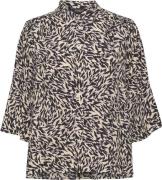 Soaked in Luxury Sllivinna Shirt SS Kvinde Black Preppy Animal Print K...