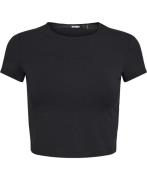 ROTATE Birger Christensen Cropped Tshirt Kvinde Black Kortærmede T-shi...