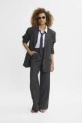 Gestuz Palinagz MW Pants Kvinde Dark Grey Pinstripe Bukser Med Brede B...