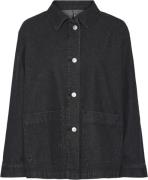 Pieces Pcchrissy LS Denim Loose Shirt PWP Kvinde Black Denim Skjorter ...