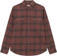 Les Deux Lennon Flannel Checkovershirt Mand Coffee Brown/fired Brick L...