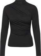 Rosemunde Long Sleeve Turtle Neck Tshirt Kvinde Sort Toppe Str L - hos...