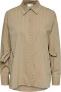 YAS Yaslula LS Stripe Shirt S. Kvinde Safari/black Stripes Langærmede ...