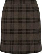 A-VIEW Annali Check Skirt Kvinde Brown/sand Korte Nederdele Slim Fit S...