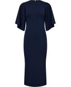 Ted Baker Lounia Fluted Sleeve Knitted Bodyco Kvinde Navy Midi Kjoler ...