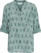 Sorbet Sbalexa Wave Blouse Kvinde Granite Green Kortærmede Bluser Str ...