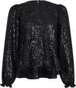 Neo Noir Rizzo Sequins Blouse Kvinde Sort Langærmede Bluser Str 40 - h...