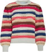 Minus Mikala Long Sleeve Knit Pullover Kvinde Rasberry Sorbet Stripe S...