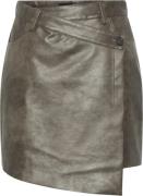 Pieces Pcsadie MW Short Skirt D2D Kvinde Chicory Coffee/washed Pu Kort...