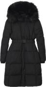 Desigual White Quilted Coat With Fureffect Hood Kvinde 2000 Negro Dunj...