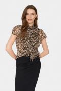 Saint Tropez Liljasz Crinkle SS Shirt Kvinde Black Reg Leo Skjorter Re...