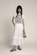 MUNTHE Kabakka Organic Cotton Skirt Kvinde White Maxi Nederdele Str 40...