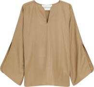 By Malene Birger Calias Kvinde Tobacco Brown Langærmede Bluser Str 34 ...