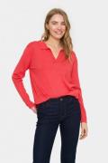 Saint Tropez Milasz Polo Pullover Kvinde Cayenne Langærmede Bluser Str...