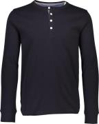 Lindbergh Solid Granddad L/S Mand Sort Langærmede T-shirts Str S - hos...