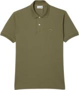 Lacoste Short Sleeved Ribbed Collar Shirt Mand Khaki Kortærmede Poloer...