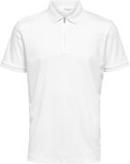 Selected Homme Slhfave ZIP SS Polo Noos Mand Hvid Kortærmede Poloer St...