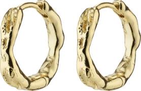 Pilgrim Eddy Recycled Organic Shaped Small Hoops Goldplated One size -...