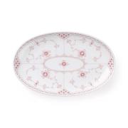 Royal Copenhagen  Fl Half Lace Oval Asiette 23,5cm Hvid Str 23,5 cm - ...