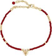 With love darling Red Beaded Bracelet for Gender Justice ONE SIZE - Pe...