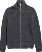 Norse Projects Hagen Wool Cotton Rib Full Zip Jacket Mand Dark Grey Me...