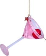 Vondels Ornament Glas Pink Cosmopolitan Cocktail H8,5cm Pink - Juletræ...