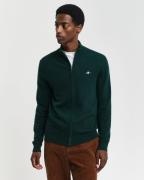 Gant Extrafine Lambswool ZIP Cardigan Mand Tartan Green Cardigans Str ...