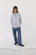 Designers Remix Aubrey Oversized Shirt Kvinde Print Jeans Str 36 - hos...