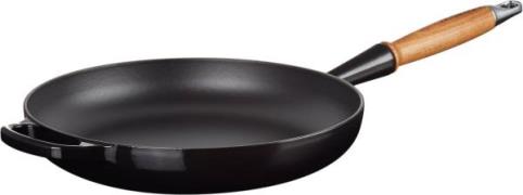 Le Creuset Stegepande M/træht 28 Black Shiny Black Str 28cm - Stegepan...