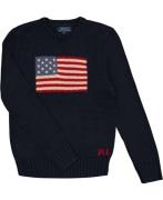 Polo Ralph Lauren Combed Cottonflag CN Swtr-tp-swt Str L - Blå Strik h...