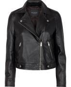 Selected Femme Slfkatie Leather Jacket B Noos Kvinde Sort Læderjakker ...