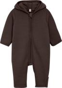 Huttelihut Pram Suit Ears Wool Fleece S Str 68 - Raisin Heldragter Mer...