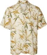 Selected Homme Slhregnoa AOP Shirt SS Resort Mand Sort Kortærmede Skjo...