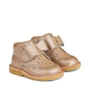 Wheat Bootie Velcro Bowy Beige Begyndersko Str 23 - Læder hos Magasin