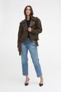 My Essential Wardrobe Mwgilo Leather Jacket Kvinde Brown Retro Wash Læ...