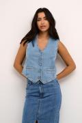 Kaffe Kababeth Denim Vest Kvinde Light Blue Washed Denim Veste Str 40 ...