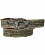 Diesel Oval D Logo B1dr Strass Belt 80 - Bælter hos Magasin