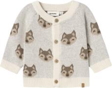 Lil' Atelier Nbmlamoe LS Knit Card LIL Str 68 - Birch Cardigans hos Ma...