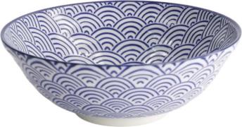 Tokyo Design Studio Nippon Blue Soba Bowl 21x7. 8cm 1. 1l Wave Blue/wh...