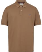 Gant Shield Logo SS Pique Mand Warm Khaki Kortærmede Poloer Str L - Bo...