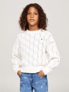 Tommy Hilfiger Chenille Sweater Str 8 - Ivory Petal Sweatshirts hos Ma...