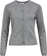 Object Objester SLI L/S Knit Cardigan Noos Kvinde Medium Grey Melange ...