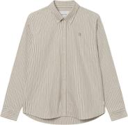 Les Deux Konrad Stripe Oxford Shirt Mand Beige Langærmede Skjorter Reg...