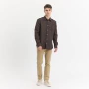 By Garment Makers Bob Checked Shirt Premium Mand Ebony Brown Langærmed...