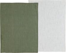 Södahl Viskestykke 50x70 Line 2 stk. Olive/white Olive/white Str 70x50...